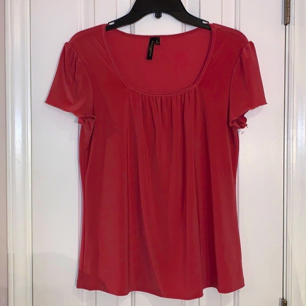 Susan Lawrence Petite pink rose short sleeves, size PL